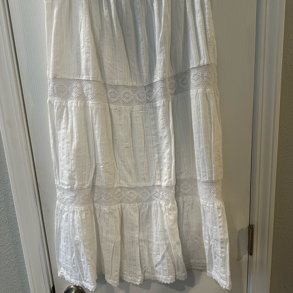 Shoreline White Tiered Maxi Skirt Resort Wear